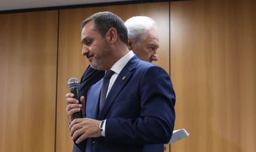 Brasília- DF 24-03-2024. Ministro da Justiça, Ricardo Lewandowski e o diretor Geral da PF, Andrei Passos, durante coletiva sobre os mandantes do assassinato de Marielle Franco. Foto José Cruz/ Agência Brasil.