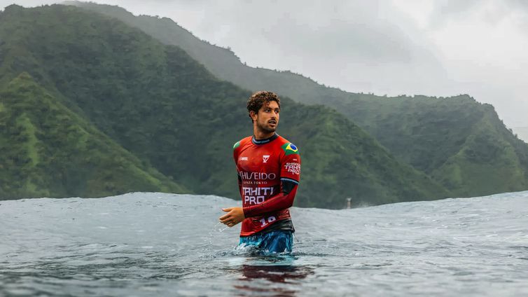 17/08/2023, João Chianca, o ‘Chumbinho’,  classificado para os Jogos de Paris 2024.  Foto: Matt Dunbar/World Surf League