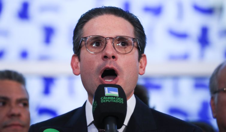 Lula Marques/Agência Brasil Brasília (DF), 25/06/2025 - Presidente da Câmara dos deputados, Deputado Hugo Motta, participa do anúncio da federação partidária, Solidariedade e PRD. Foto: Lula Marques/Agência Brasil