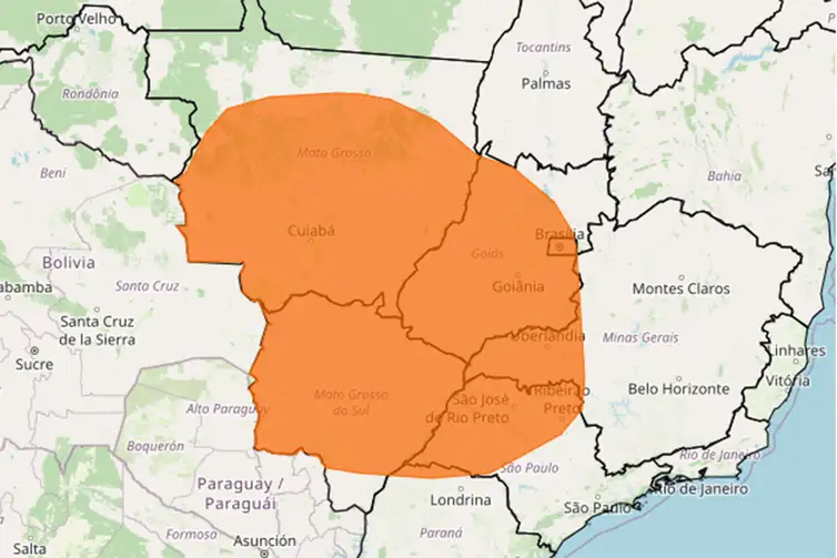 Brasília (DF) 13/08/2025 - Região com previsão de tempo seco e baixa umidade relativa do ar. Foto: Inmet/Divulgação