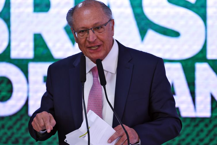 Brasília (DF) 13/08/2025 - O vice-presidente, Geraldo Alckmin, durante assinatura da medida provisória (MP) Brasil Soberano., no Palácio do Planalto Foto: CanalGov/Reprodução