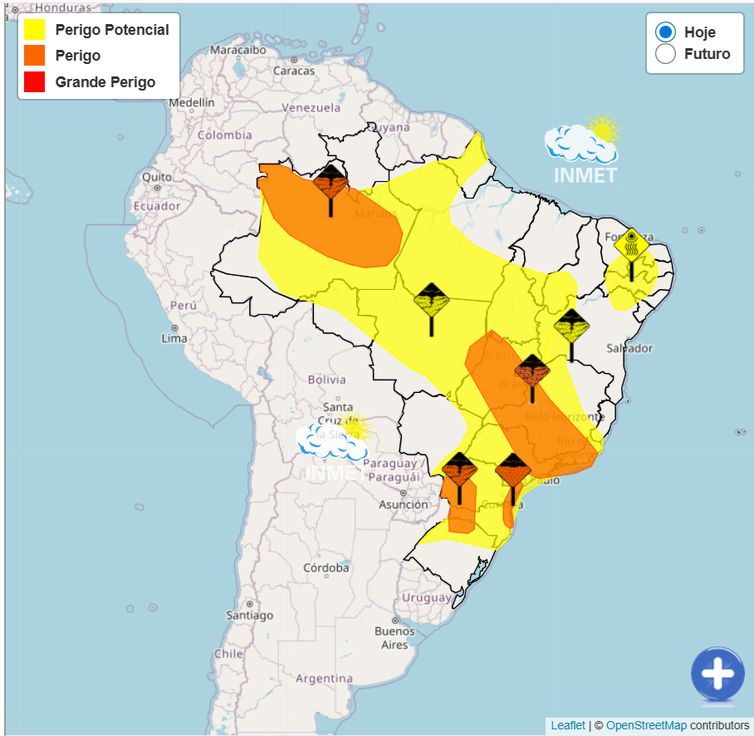 Brasília (DF), 31/12/2025 - Previsão do tempo. Foto: Inmet/Divulgação